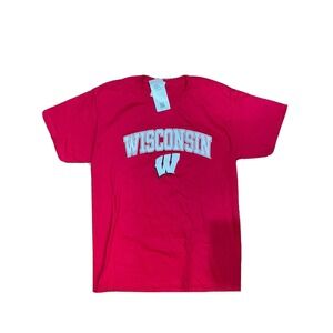 Knights Apparel University WISCONSIN BADGERS Red Graphic Tee MEDIUM